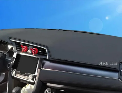 Vista 2 de 1 unids antideslizante cuero cubierta tablero tablero tablero Mat tablero Mat Dash alfombra negro compatible con Honda Civic 2012 2013 2014 2015