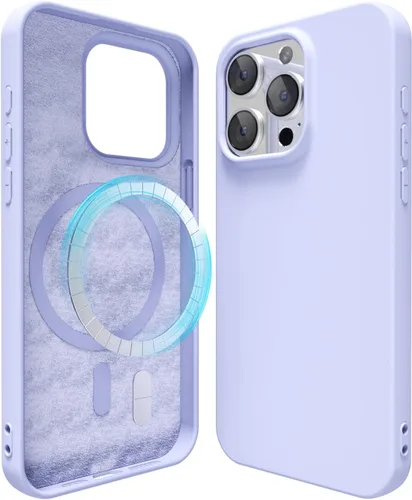Vista 27 de oakxco Funda de silicona para iPhone 12 Pro Max, magnética, compatible con carga inalámbrica Magsafe, cubierta protectora de goma suave y delgada