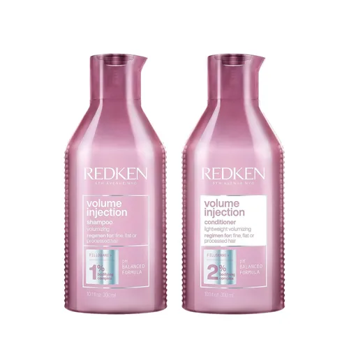 Redken Volume Injection Shampoo & Conditioner Set For Fine Hair - Adds Lift & Body, Volumizing & Detangling Without Weighing Down, Paraben-Free