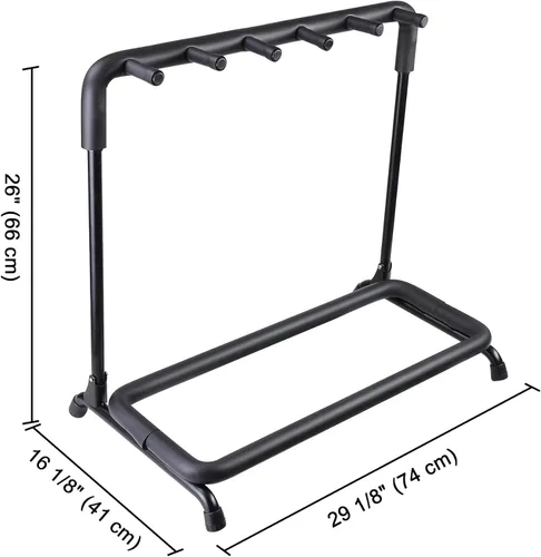 Vista 8 de AW Soporte para 5 guitarras Múltiples Guitarras Rack Soporte de guitarra plegable piso múltiple para banda Stage Bajo eléctrico Guitarra acústica