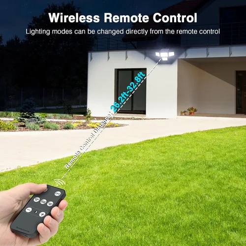 Vista 8 de Luces Solares para Exteriores Impermeables de 4500LM, 254 Luces LED Solares Reflectoras para Exteriores con 2 Sensores de Movimiento, Luz