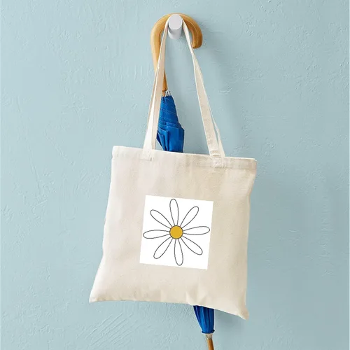 Vista 6 de CafePress Daisies Tote Bag Natural Canvas Tote Bag, Bolso de compras de tela, Caqui