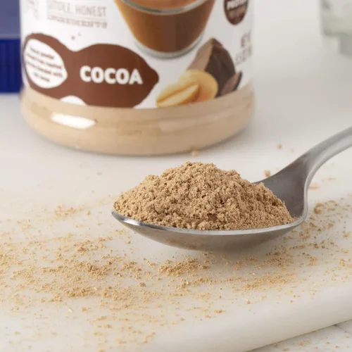 Vista 5 de Peanut Butter & Co. Polvo de proteína de cacahuete de cacao, proyecto verificado sin OMG, sin gluten, vegano, tarro de 6.5 onzas