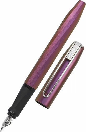 Vista 9 de Online Slope Metallic Grey Fountain Pen with Ergonomic Grip, High-Quality Iridium Nib Medium, Standard Ink Cartridges, Includes Combination