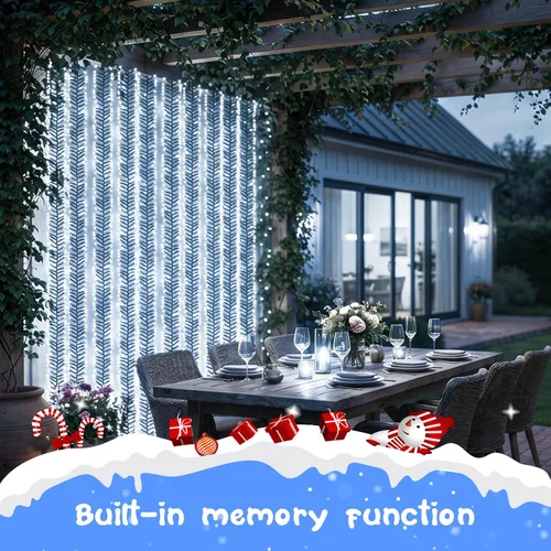 Vista 5 de Quntis Luces de árbol de Navidad en racimo, 1000 LED, impermeables, para exteriores, 33 pies, luces de racimo de petardo de Navidad parpadeantes, 8
