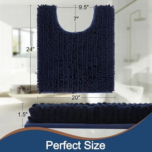 Vista 186 de FLOLEOPA Alfombras de baño de microfibra suave y esponjosa, tapetes de baño absorbentes, antideslizantes, lavables a máquina y de secado rápido