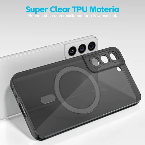 Vista 6 de Svanove Funda para Samsung Galaxy S22 Transparente Compatible con Magsafe Silicone, Funda Magnética Mag Safe Transparente Delgada Bonita, Estética