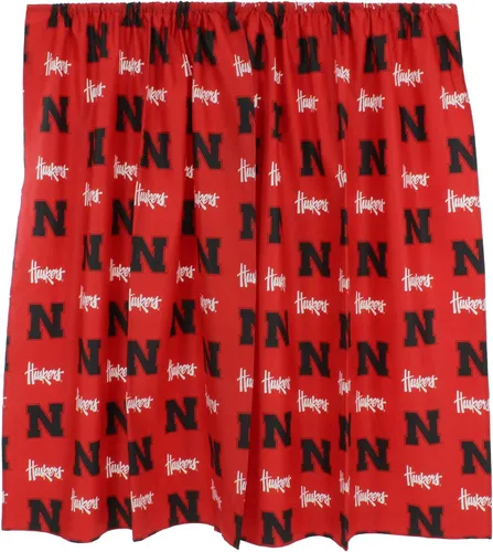 Vista 2 de College Covers Everything Comfy Nebraska Cornhuskers Curtain Panel Set, 2 Panels, 2 Matching Tie Backs, 42 inches Wide by 63 inches Long