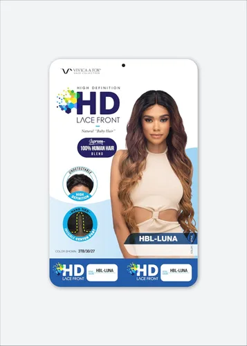 Vista 4 de Vivica A. Fox HBL-LUNA, mezcla de cabello humano, peluca de encaje frontal, color 3TB/30/27