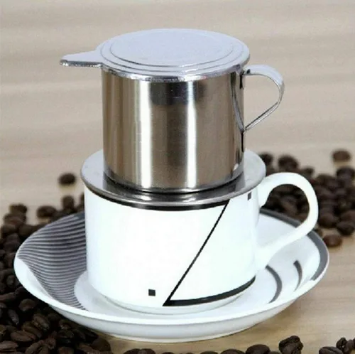 Vista 2 de Cafetera con filtro de goteo de café de estilo vietnamita de acero inoxidable (3.4 fl oz)
