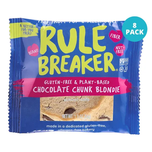 Vista 10 de Rule Breaker Galletas veganas y sin gluten Blondie de chispas de chocolate y pastel de cumpleaños A base de plantas, lácteos, nueces, soja, sin