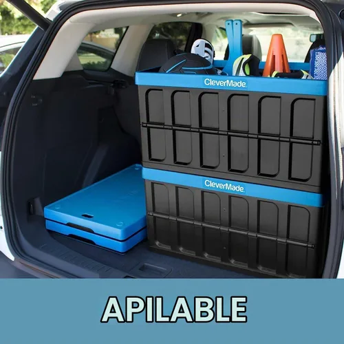 Vista 8 de CleverMade Contenedores de almacenamiento plegables con tapas, 46L paquete Obsidiana