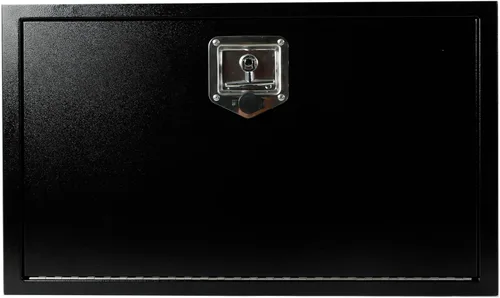 Vista 9 de 24"X18"X18" Black Steel Truck Underbody Flatbox Pickup Tool Box RV ATV Trailer Storage Tools with T-Handle Latch, Job Tool Chest