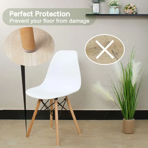 Vista 3 de uxcell 50 almohadillas redondas para muebles, 1 18 pulgadas, autoadhesivas, antideslizantes, antiarañazos, fieltro, protector de pisos, beige