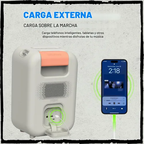 Vista 5 de Skullcandy Stomp - Altavoz Bluetooth - Altavoz portátil inalámbrico impermeable IPX7, con modos de espectáculo de luz LED y estroboscópico, batería