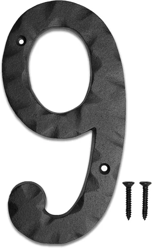 Vista 40 de NACH JS-RN4-0 números rústicos de casa de hierro fundido, 4 pulgadas, negro