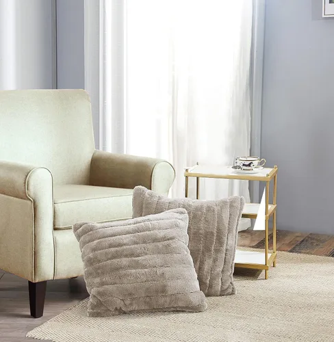 Vista 80 de Home Soft Things Serenta Super Mink - Funda de almohada de color sólido con respaldo de sherpa, juego de 2 piezas, 14 x 26 pulgadas, blanco antiguo