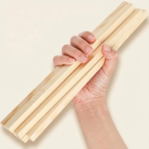 Vista 3 de Elsjoy Paquete de 50 varillas cuadradas de madera de 1/2 x 12 pulgadas, palos de madera de pino sin terminar para manualidades, proyectos