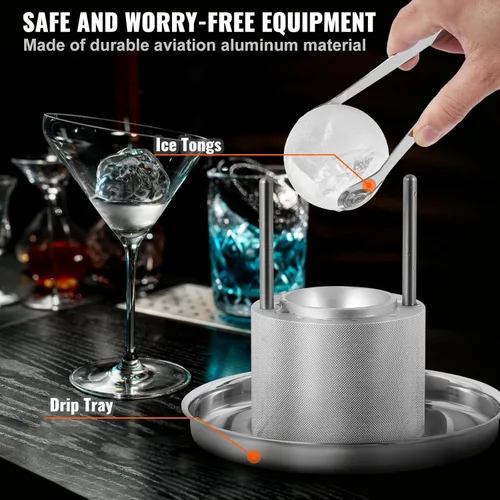 Vista 5 de VEVOR Prensa de bolas de hielo, máquina de bolas de hielo de 2.4", kit de prensa de bolas de hielo de aleación de aluminio para aeronaves