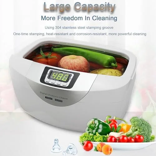 Vista 3 de Ultra Cleaner 2.5L with Digital Control, 5 Timer Settings, 65°C Heating - Perfect for Cleaning Watches, Jewelry, Eyeglasses, Fruits, and More!
