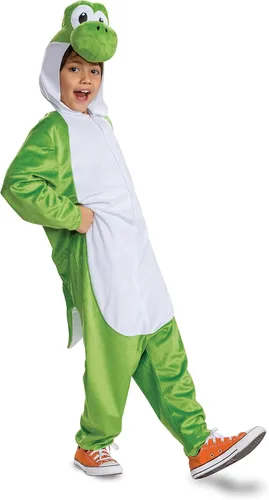 Disguise Yoshi - Overol con capucha, disfraz oficial de personaje de Super Mario para niños, talla (4-6)
