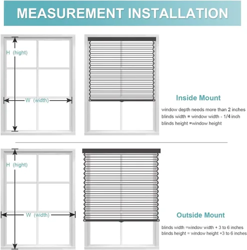 Vista 8 de MYshade Persianas celulares opacas y sin cordones, con diseño de panal para ventanas de interior, persianas de oscurecimiento de habitación