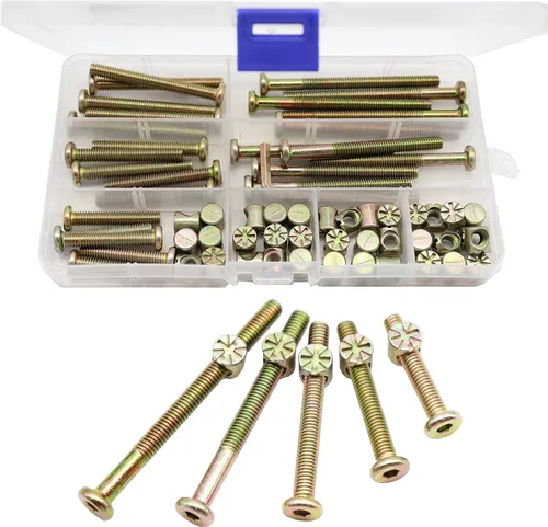Vista 8 de cSeao M6 - Kit de tornillos para cama de bebé, tornillos hexagonales M6, tuercas de barril, kit surtido M6 x 0.591 in/0.984 in/1.378 in/1.772