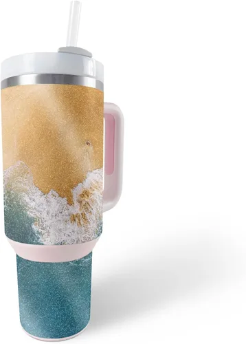 Vista 36 de MightySkins - Vaso con purpurina brillante compatible con Stanley The Quencher H2.0 FlowState de 40 onzas, diseño de rayas marineras, acabado