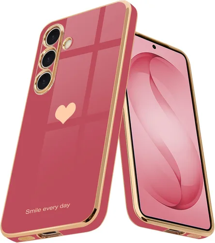 Vista 8 de Teageo para Samsung Galaxy A15 4G 5G Funda para mujeres y niñas, diseño de corazón de amor, lujoso brillo, cubierta trasera suave, parachoques