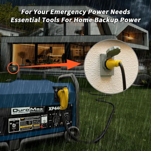 Vista 6 de PlugSaf Cable generador de 50 amperios, cable de extensión RV de 10 pies y 50 amperios con bloqueo giratorio, cable generador 50A de 4 puntas, NEMA