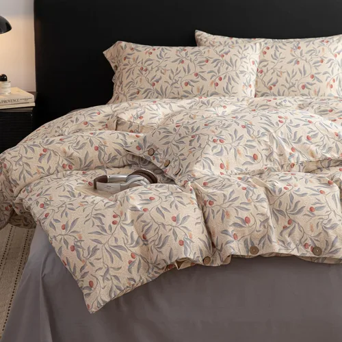 Vista 41 de mixinni Juego de funda de edredón a rayas tamaño individual, juego de ropa de cama de mezcla de lino y algodón de 3 piezas, funda de edredón vintage