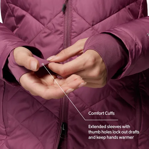 Vista 7 de Columbia Heavenly - Chaqueta larga con capucha para mujer Malva antigua