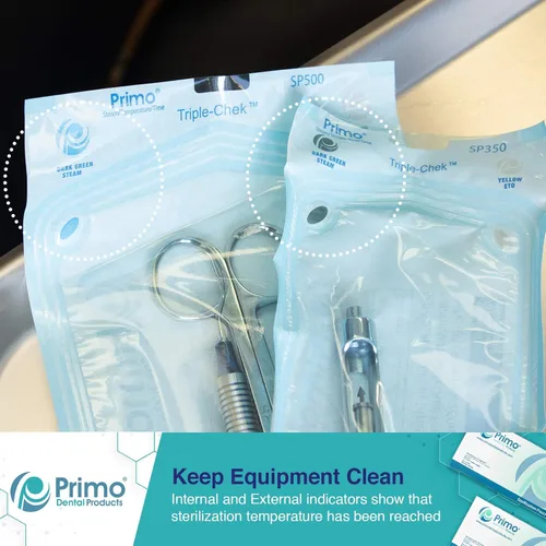 Vista 4 de Bolsas de esterilización autosellantes SP500 - Bolsas esterilizadoras de autoclave para herramientas dentales - Bolsas de esterilización