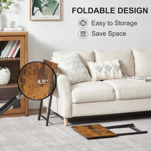 Vista 76 de VECELO Bandeja plegable de TV para comer, juego de 2, mesa portátil para cena/merienda con portavasos para sofá, sala de estar y espacio pequeño