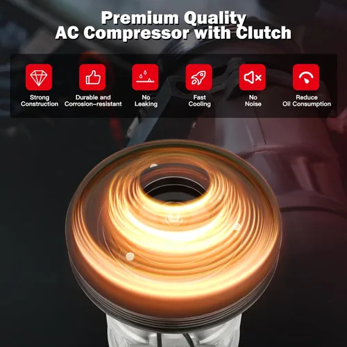 Vista 4 de cciyu Compresor de aire acondicionado apto para Honda para Accord 2.2L 1990 1991 1992 1993 reemplaza al compresor de CA para automóvil