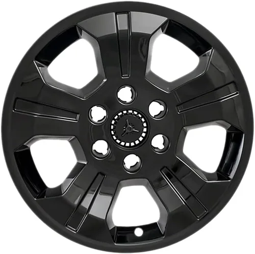 Vista 2 de OxGord Fundas de rueda de 18 pulgadas para Chevy Silverado 1500 2014-2018 (juego de 4) cubiertas de rueda impostor para ruedas ABS negro brillante
