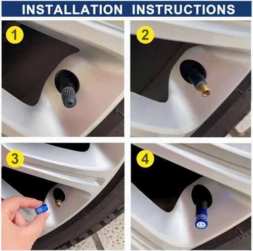 Vista 6 de Tapones para neumáticos, tapones universales para válvulas de neumáticos, tapones de presión de neumáticos con anillo de goma O, resistentes a