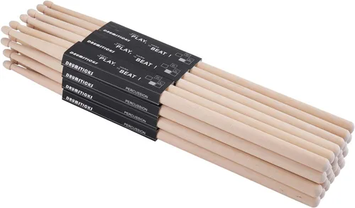 Suwimut 12 Pairs 5A Drum Sticks, Classic Maple Wood Drumsticks for Adults Kids and Beginners, Oval Wood Tip Drum Sticks for Jazz Drums Electronic