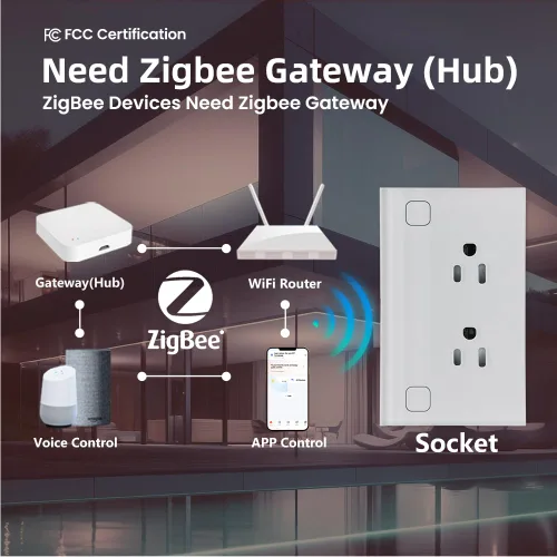 Vista 6 de Salida inteligente WiFi en pared 110–220V, monitoreo de energía, 2.4GHz Tuya/Smart Life, sin hub, panel de vidrio templado, negro