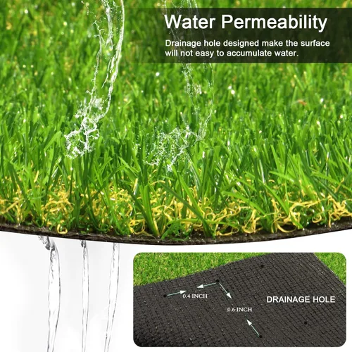 Vista 3 de Weidear Césped artificial de 1 x 3 pies, alfombra de césped artificial realista con agujeros de drenaje, 0.787 in para interior y exterior, césped