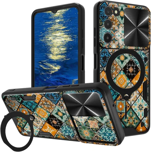 Vista 54 de for Samsung Galaxy A35 5G Phone Case 6.6" with Slide Camera Cover & 360 Degree Rotate Ring Stand Kickstand A Black Cat Dual Layer Hybrid Heavy Duty