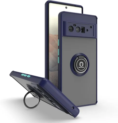 Vista 8 de Está especialmente diseñado para Google Pixel 6 Pro antiarañazos, antihuellas, soporte de anillo giratorio de 360° integrado sólido y duradero