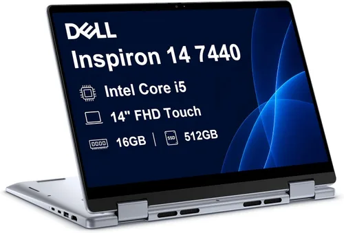 Laptop Dell Inspiron 14 7440 2 en 1, Intel i5-1334U, DDR5 de 16 GB, SSD de