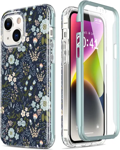 Vista 18 de Esdot Funda para iPhone 14 con Protector de Pantalla Integrado, Funda Resistente de Grado Militar con Diseños de Moda para Mujeres y Niñas, Funda