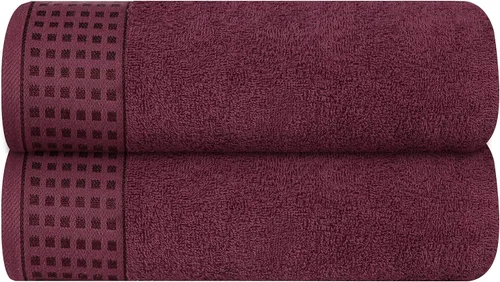 Vista 109 de GLAMBURG Juego de 2 toallas de baño de gran tamaño 100% algodón de 28 x 55 pulgadas, ultra suaves, altamente absorbentes, compactas, de secado