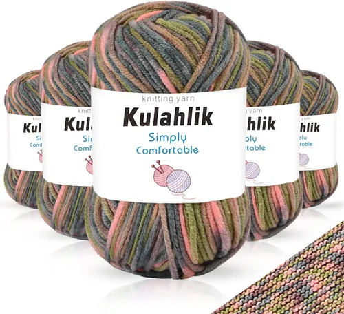 Vista 103 de Hilo acrílico de 1.76 oz (1 x 1.76 oz) para tejer y tejer, hilo de hilo degradado colorido, 1 rollo de madejas, hilo acrílico multicolor, perfecto