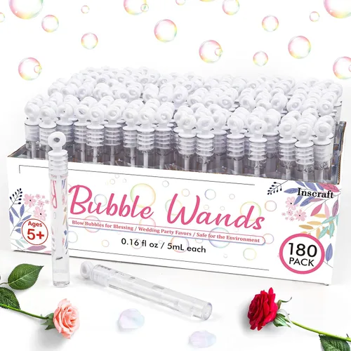 Paquete de 180 varitas de burbujas a granel, recuerdos de fiesta para bodas, aniversarios, celebraciones, graduaciones, cumpleaños, juguetes de
