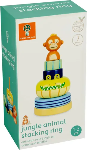Vista 3 de Orange Tree Toys Anillo apilable, animales de la selva