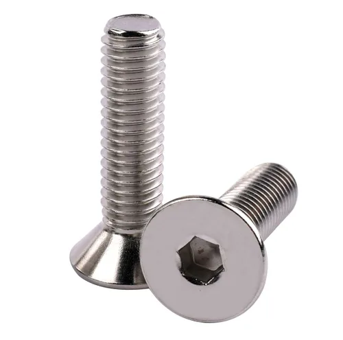 Tornillos avellanados de cabeza plana de 1/4-20 x 1-1/2", pernos de casquillo hexagonal, acero inoxidable 304 18-8, rosca de máquina completa,