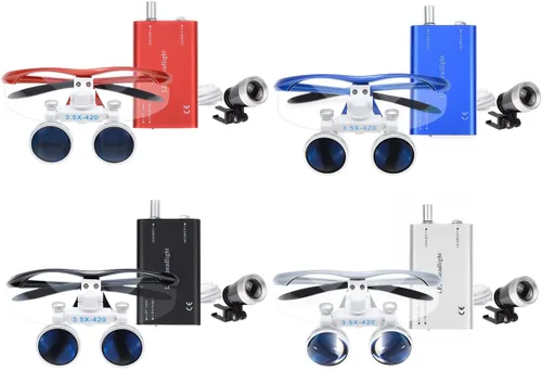 Vista 9 de Bestlife 0.138x16.535 in Dental Medical Binocular Loupes con lámpara de luz principal (Plata)